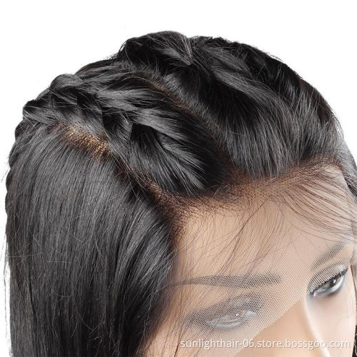 Sunlight hair wholesale 360 lace frontal wig straight  baby hair Swiss hd  lace wig virgins human hair wigs body water wave